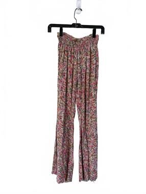 Vintage 90s Y2K Mudd Pink Floral Rayon Wide Leg Pants XS